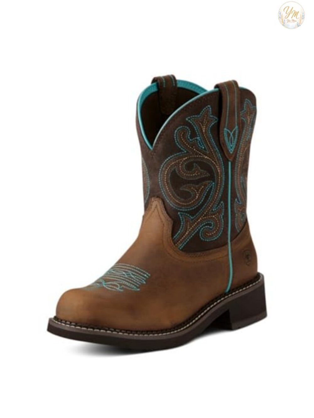 Women's Mid-Calf Western Boots, Leather Slip-On Cowgirl Footwear for Riding